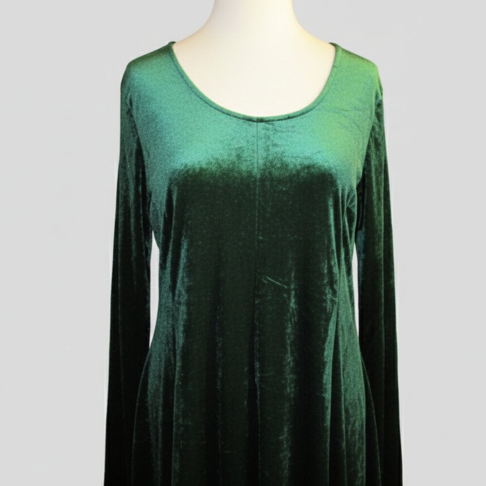 The Pyramid Collection Emerald Green Velvet Dress Whimsigoth Forest Fairy Large - Picture 5 of 9